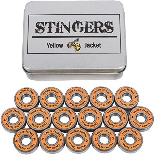ベアリング スケボー スケートボード Yellow Jacket Premium Inline Skate Bearings, Roller Skate B