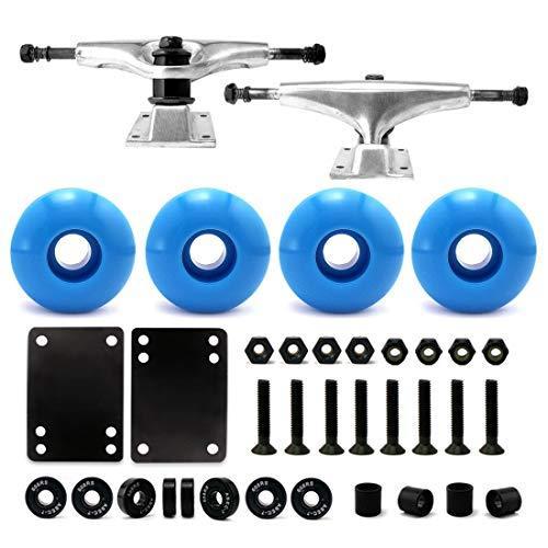 ウィール タイヤ スケボー VJ Skateboard Trucks (Silver)， Wheels， Bearings， Pads， Hardware 1.25