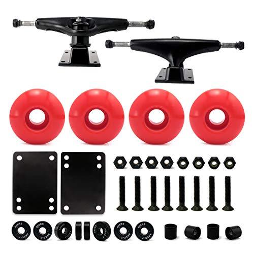 ウィール タイヤ スケボー 525BK-52RD VJ 5.25 139mm Skateboard Trucks (Black), Skateboard Wheels 52mm