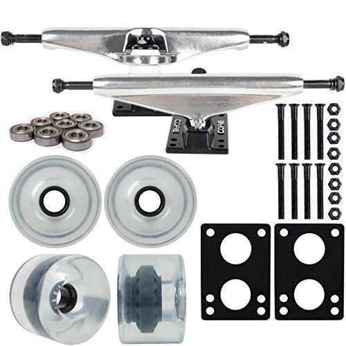 ウィール タイヤ スケボー DECK Longboard Skateboard Trucks Combo Set 70mm Blank Wheels with Silver T