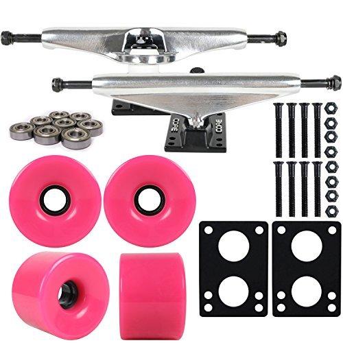 ウィール タイヤ スケボー DECK Longboard Skateboard Trucks Combo Set 70mm Blank Wheels with Silver T