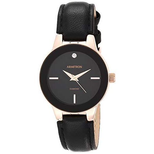 腕時計 アーミトロン レディース 75/5410BKRGBK Armitron Women's 75/5410BKRGBK Diamond-Accented Ros