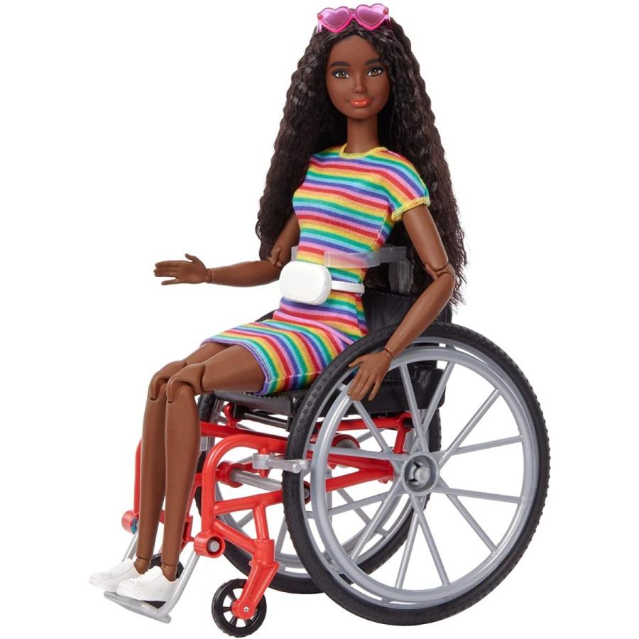 バービー Barbie ファッショニスタ166 車椅子とクリンプブルネットの髪 GRB94 22の関節があるのであ