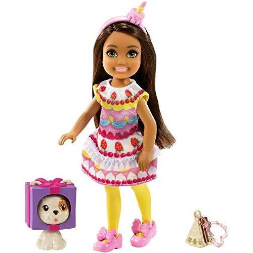 米政府 バービー バービー人形 GRP71 Barbie Club Chelsea Dress-Up Doll (6-inch Brunette) in Cake Costume with