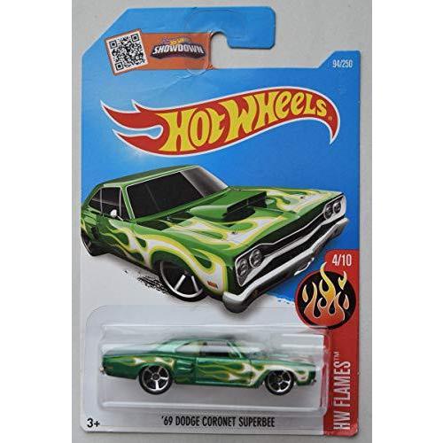 ホットウィール マテル ミニカー dhr09 Hot Wheels 1:64 Scale die cast Flames Series 4/10, Green '6