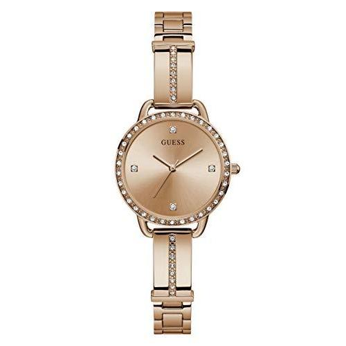 腕時計 ゲス GUESS GW0022L3 GUESS 30MM Watch - Rose Gold-Tone Crystal Accented Petite Bangle Watch