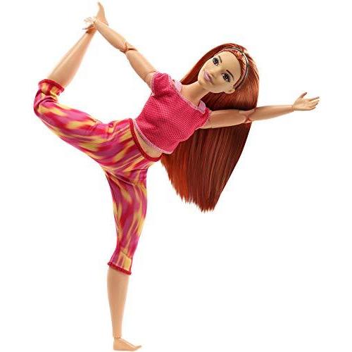 Barbie - バービー メイドトゥムーブ 瑜伽をするあやつり人形 22の延性のあるなつがい目 真っ赤髪 アスレジャー GXF07 着せかえ人形、抱き人形-人形