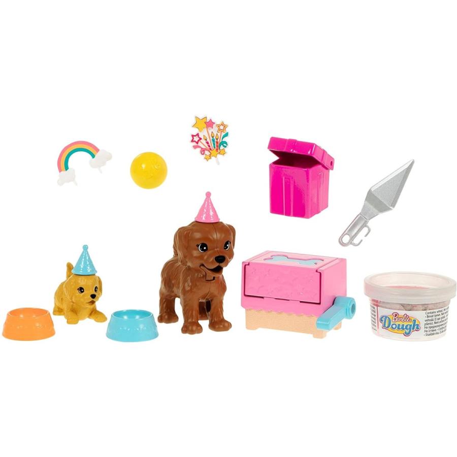 バービー バービー人形 GXV76 Barbie Doll (11.5-inch Brunette) and Puppy Party Playset with 2 Pet Pupp_4