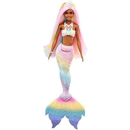 バービー バービー人形 GTF90 Barbie Dreamtopia Rainbow Magic Mermaid Doll with Rainbow Hair and Water
