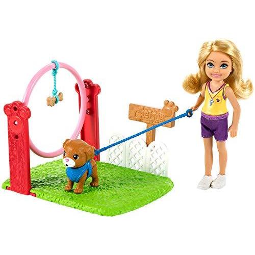バービー バービー人形 GTN62 Barbie Chelsea Can Be Doll \u0026 Playset, Blonde Dog Trainer Small Doll with