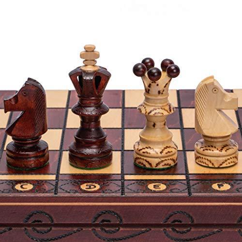 ボードゲーム 英語 アメリカ SU-CH128-B Husaria European International Wooden Chess Game Set, Ambass