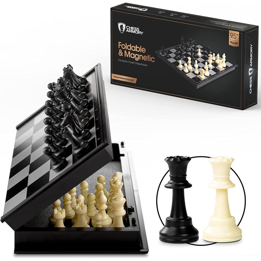 Chess Armory トラベルチェスセット 折りたたみ式 ボード直径24cm ミニ