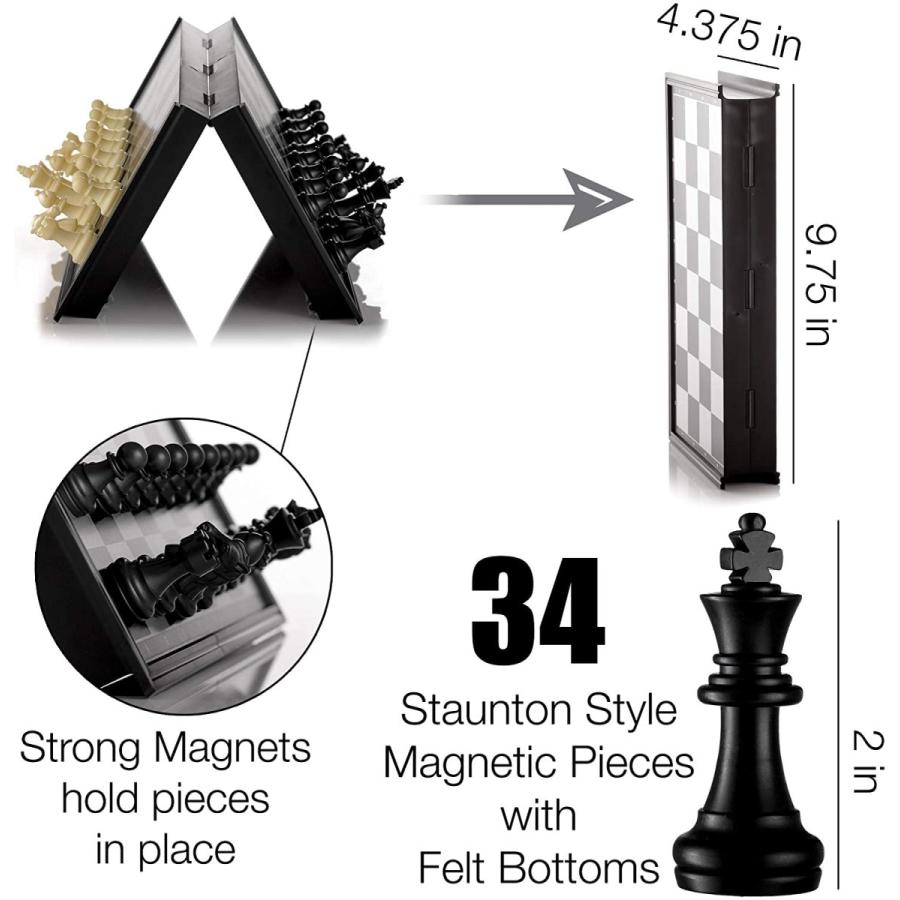 Chess Armory トラベルチェスセット 折りたたみ式 ボード直径24cm ミニ