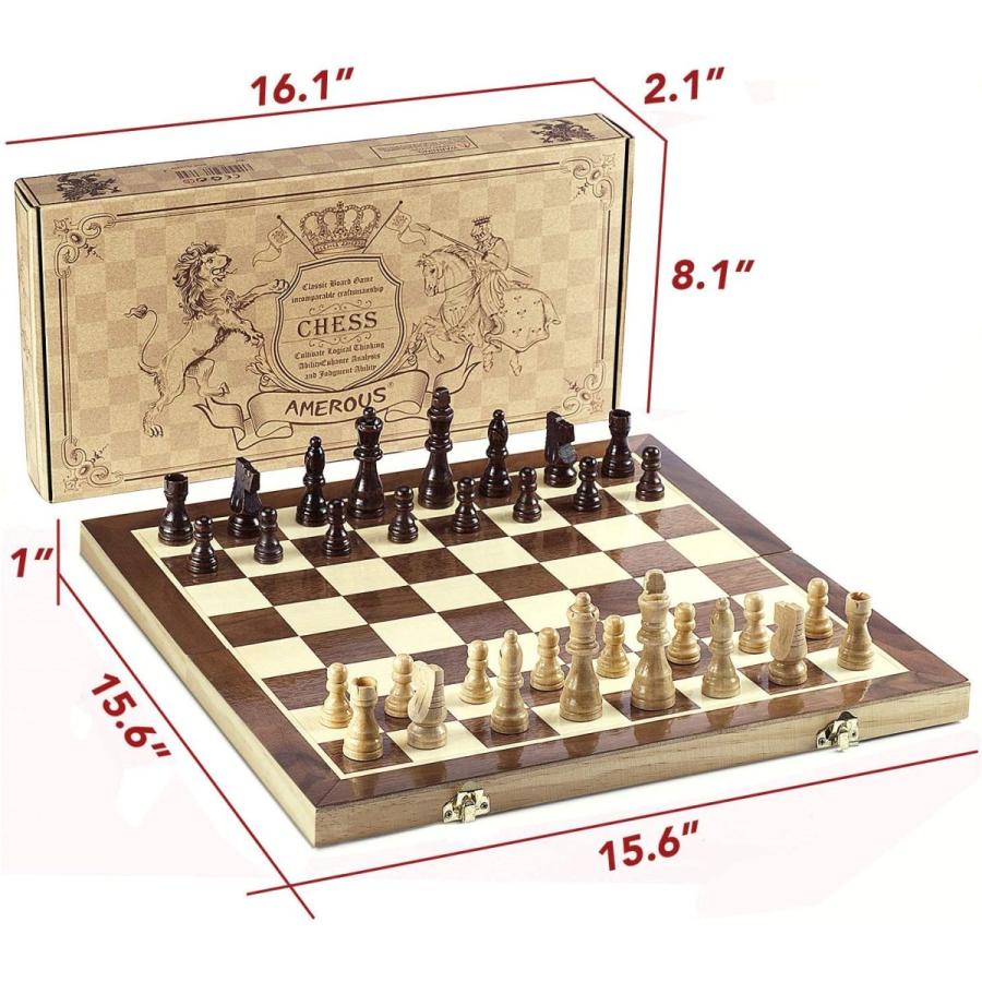 ボードゲーム 英語 アメリカ 19009 AMEROUS Chess Set, 15