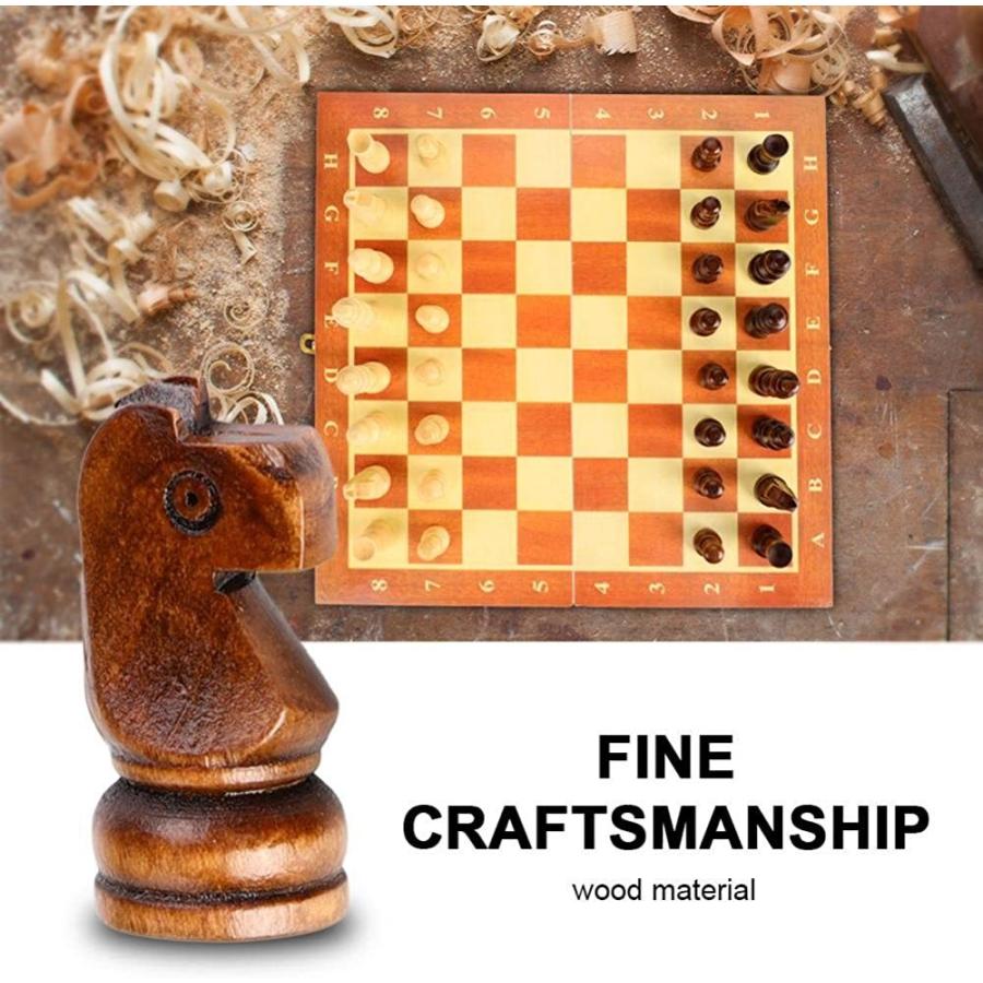 ボードゲーム 英語 アメリカ Wooden Chess Set - Folding Board, 12 Inches Handmade Portable Travel Chの画像