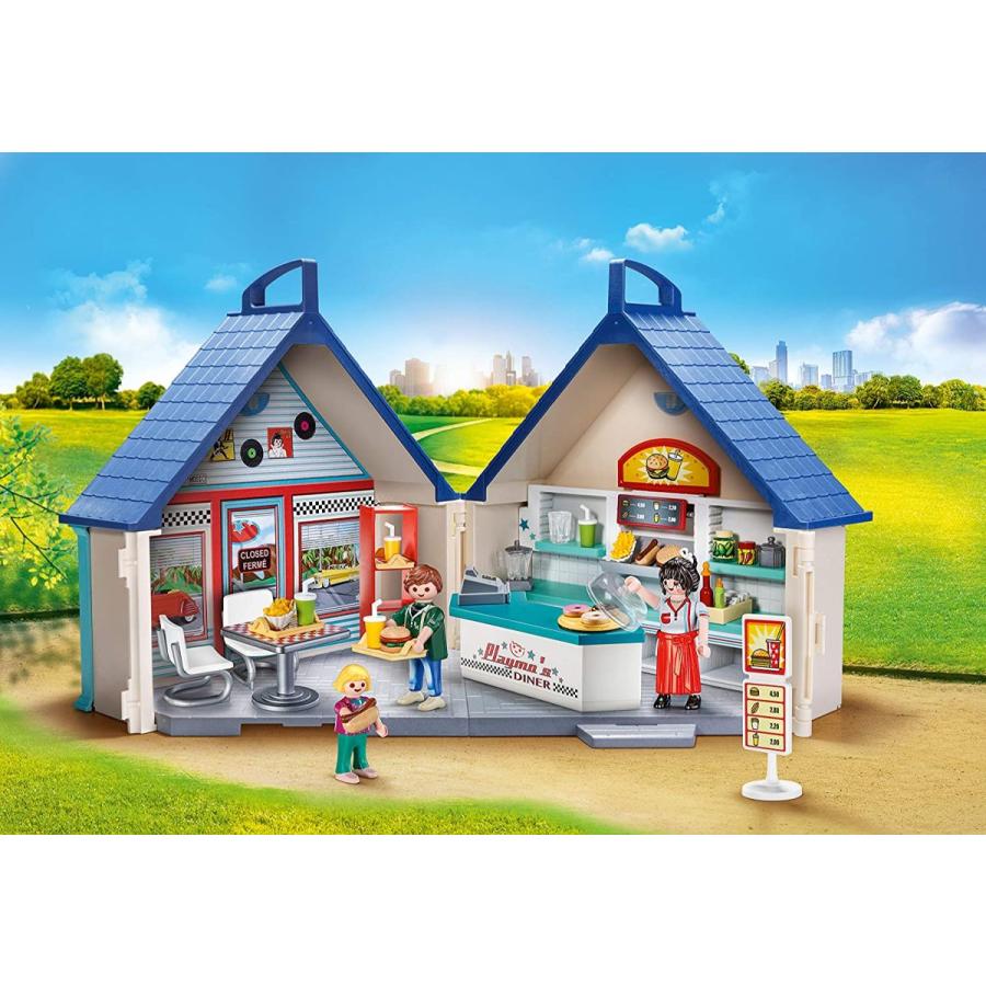 プレイモービル PlayMOBIL 70111 シティライフ テイクアロングダイナー 85ピース 持ち運び可能