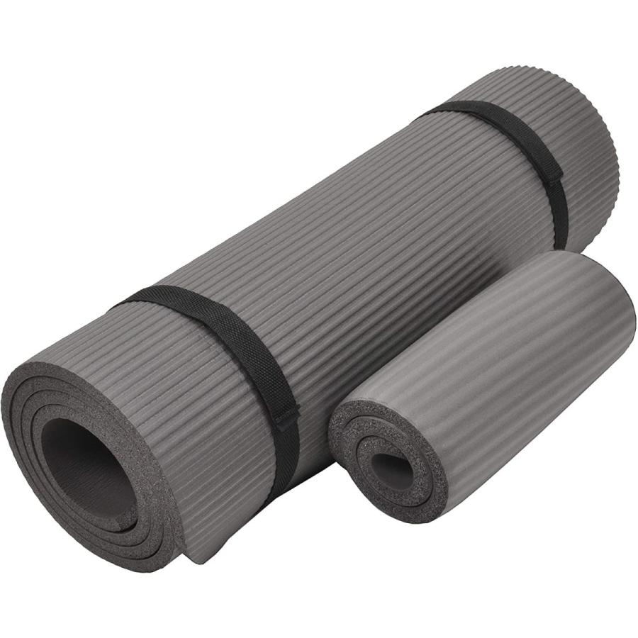 ヨガマット フィットネス BFGY-PLUS-GY Fitvids All Purpose 1/2-Inch Extra Thick High Density Anti-Teaの画像