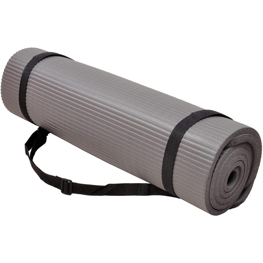 ヨガマット フィットネス BFGY-PLUS-GY Fitvids All Purpose 1/2-Inch Extra Thick High Density Anti-Teaの画像