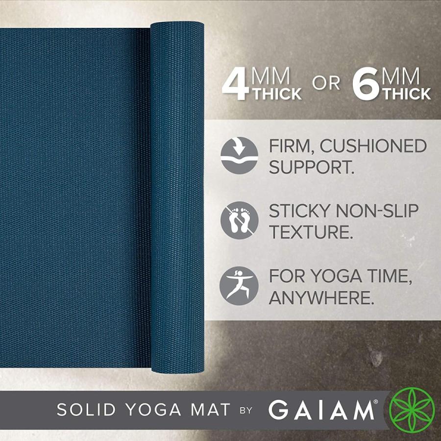 ヨガマット フィットネス 05-63341 Gaiam Yoga Mat Premium Solid Color Reversible Non Slip Exercise \u0026の画像