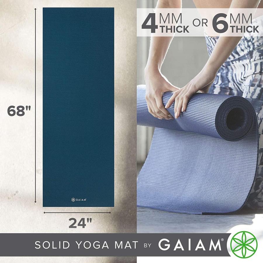 ヨガマット フィットネス 05-63341 Gaiam Yoga Mat Premium Solid Color Reversible Non Slip Exercise \u0026の画像