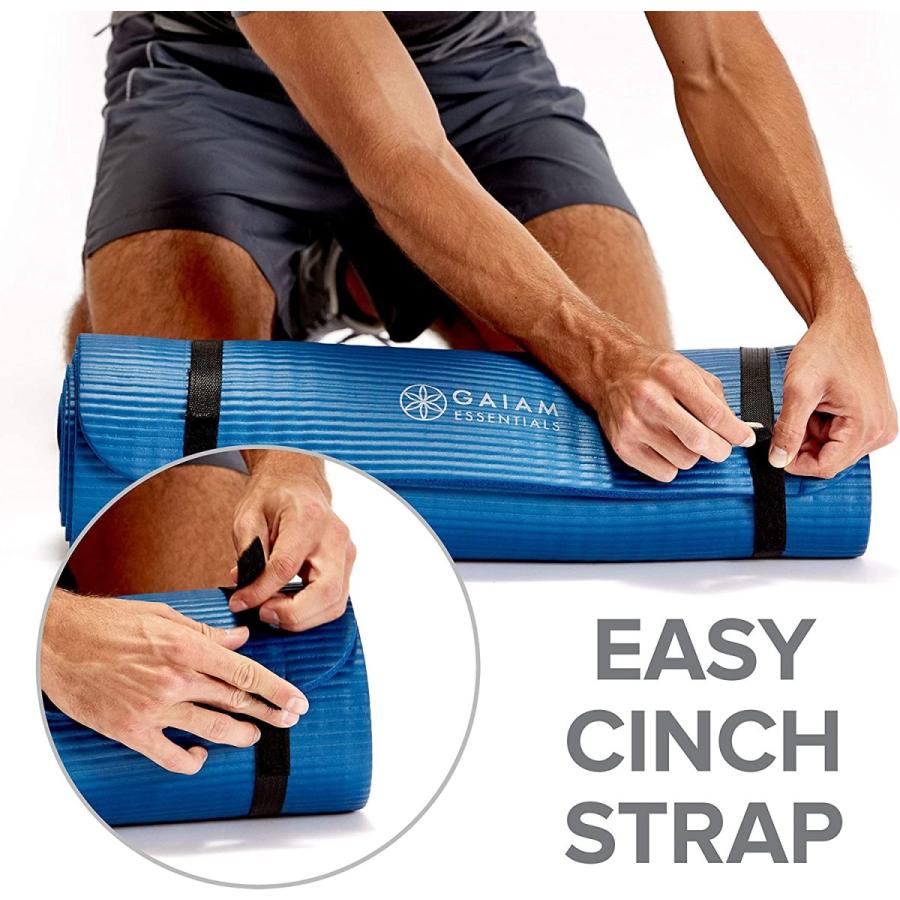 ヨガマット フィットネス 05-63323 Gaiam Essentials Thick Yoga Mat Fitness \u0026 Exercise Mat with Easy-Cの画像