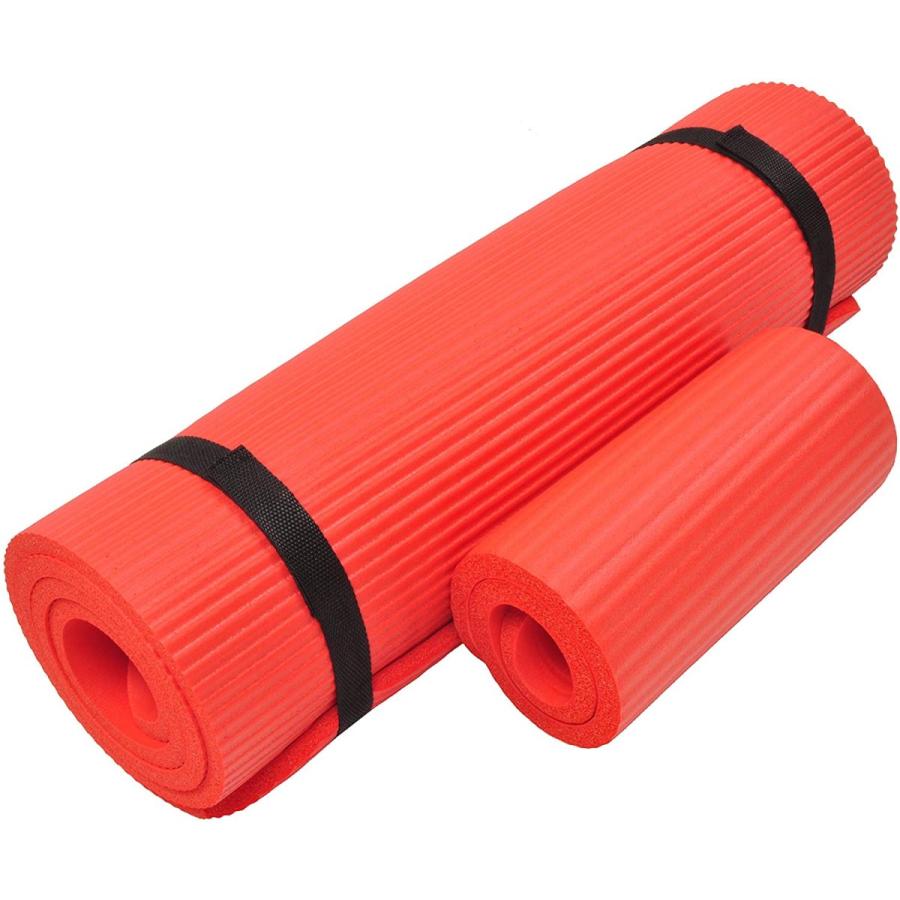 ヨガマット フィットネス BFGY-PLUS-RD Fitvids All Purpose 1/2-Inch Extra Thick High Density Anti-Teaの画像
