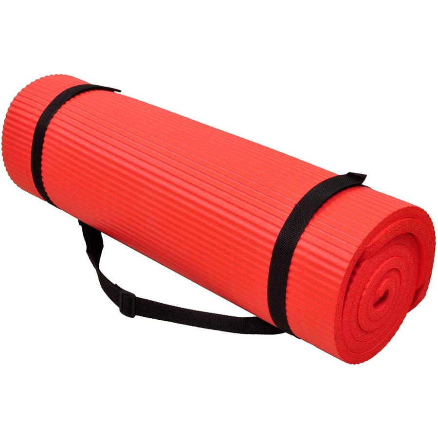 ヨガマット フィットネス BFGY-PLUS-RD Fitvids All Purpose 1/2-Inch Extra Thick High Density Anti-Teaの画像