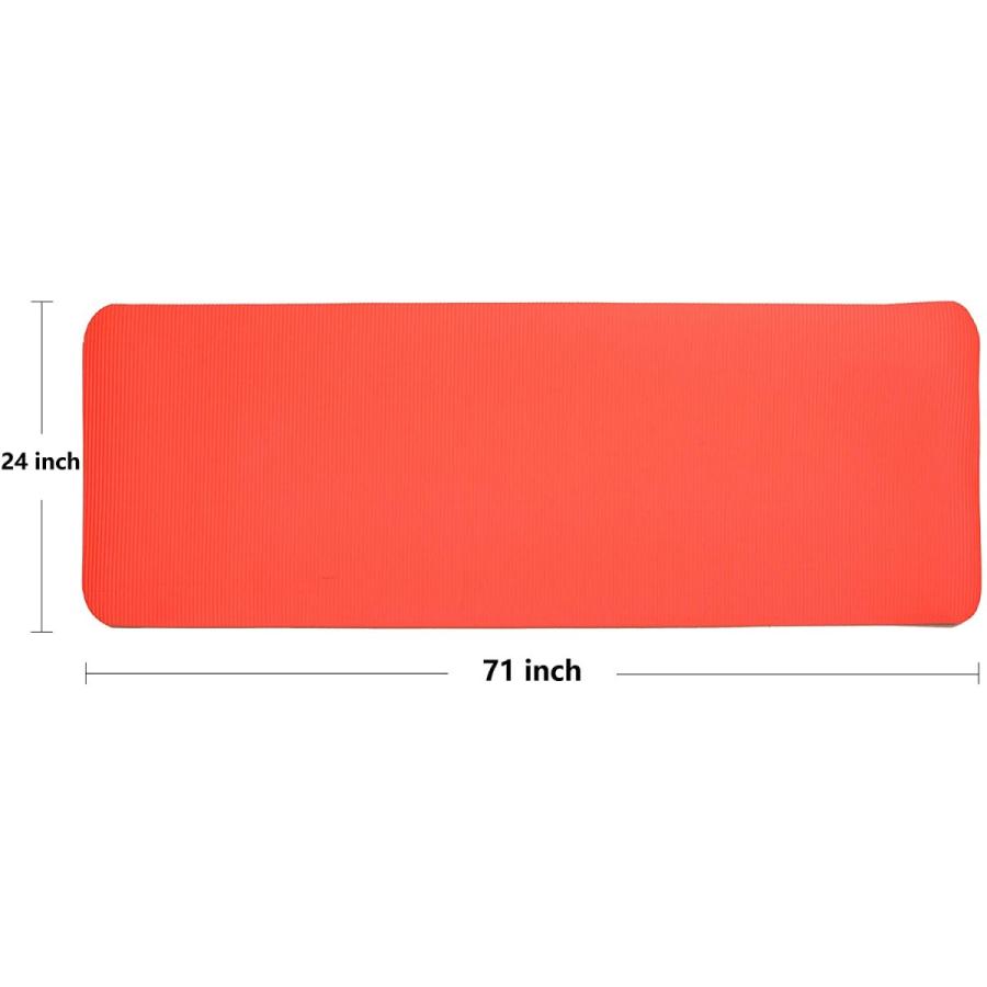 ヨガマット フィットネス BFGY-PLUS-RD Fitvids All Purpose 1/2-Inch Extra Thick High Density Anti-Teaの画像