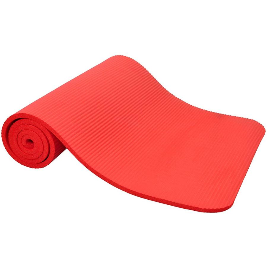 ヨガマット フィットネス BFGY-PLUS-RD Fitvids All Purpose 1/2-Inch Extra Thick High Density Anti-Teaの画像