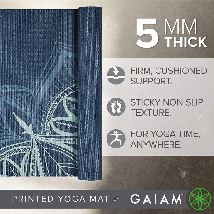 ヨガマット フィットネス 05-63626 Gaiam Yoga Mat Premium Print Non Slip Exercise \u0026 Fitness Mat for Aの画像