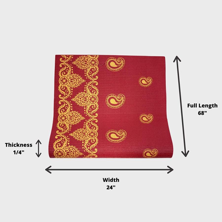 ヨガマット フィットネス 386 Wai Lana Yoga and Pilates Mat (Incense, Rich Red)- 1/4 Inch Extra Thickの画像