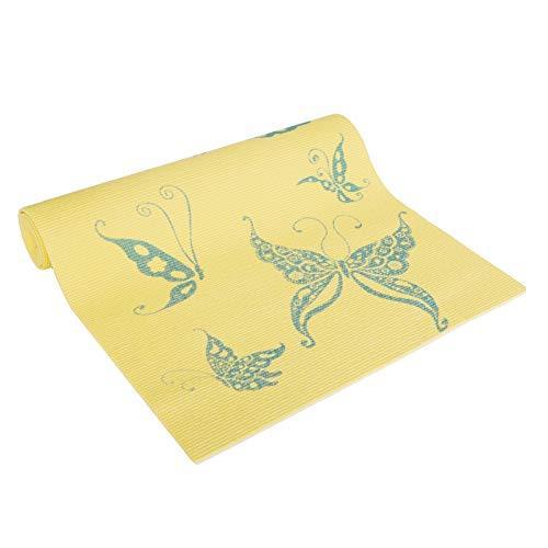 ヨガマット フィットネス 381 Wai Lana Yoga and Pilates Mat (Butterfly, Cream)- 1/4 Inch Extra Thick