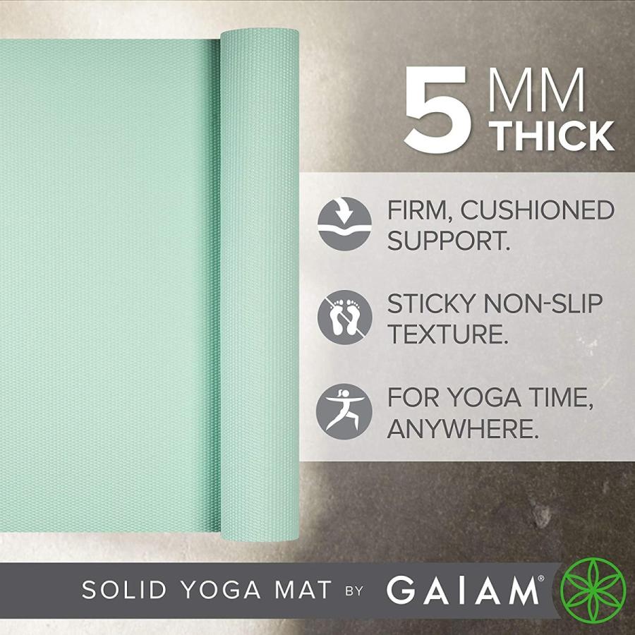 ヨガマット フィットネス 05-63618 Gaiam Yoga Mat Premium Solid Color Non Slip Exercise \u0026 Fitness Matの画像
