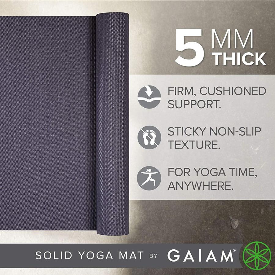 ヨガマット フィットネス 05-63622 Gaiam Yoga Mat Premium Solid Color Non Slip Exercise \u0026 Fitness Matの画像