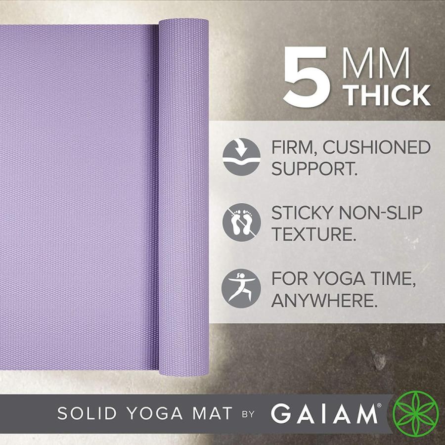 ヨガマット フィットネス 05-63621 Gaiam Yoga Mat Premium Solid Color Non Slip Exercise \u0026 Fitness Matの画像