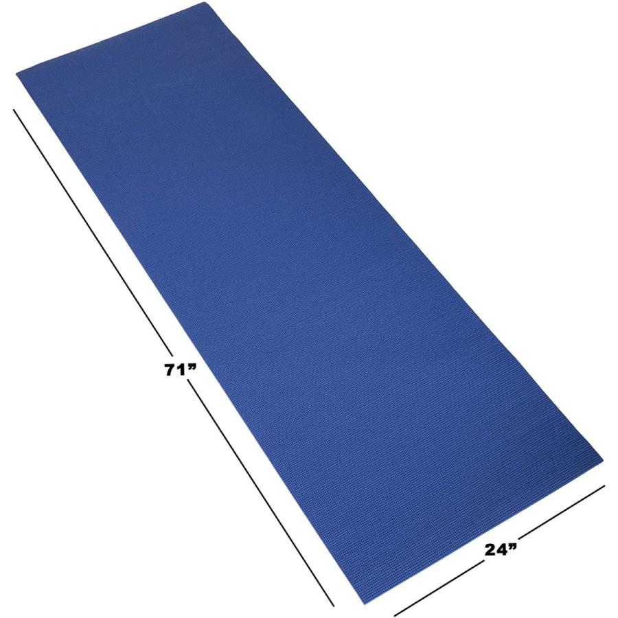 ヨガマット フィットネス 80-5135-BLUE Yoga Mat - Double Sided 1/4-Inch Workout Mat - 71x24-Inch Exerの画像