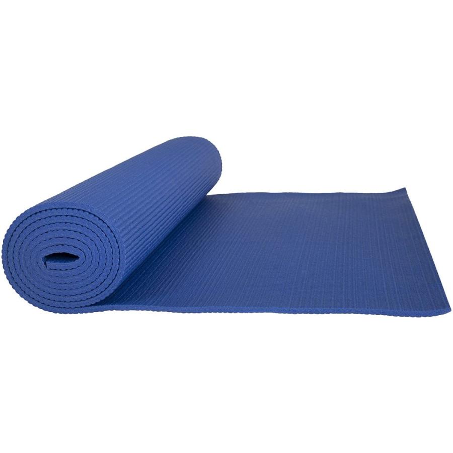 ヨガマット フィットネス 80-5135-BLUE Yoga Mat - Double Sided 1/4-Inch Workout Mat - 71x24-Inch Exerの画像