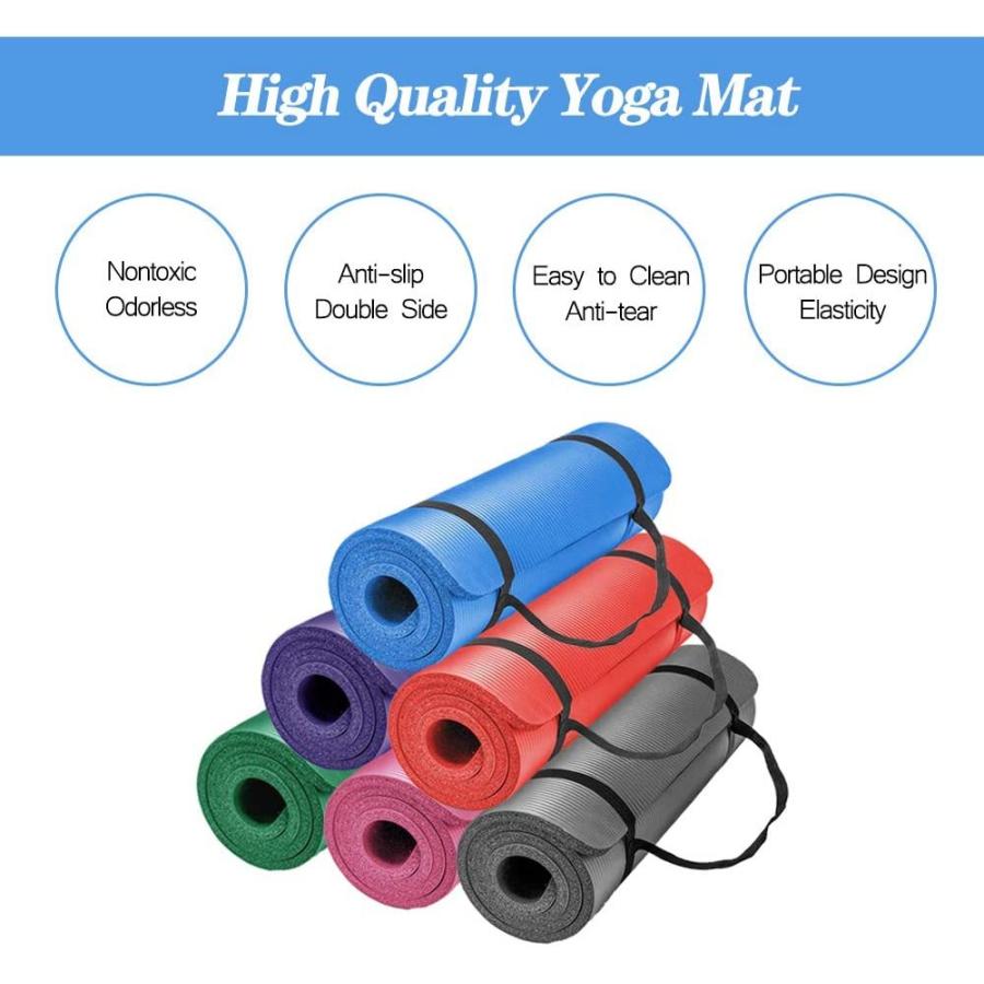 ヨガマット フィットネス LOKATSE HOME All Purpose Thick Yoga Mat with Carrying Strap High Density Noの画像