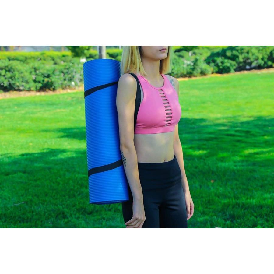ヨガマット フィットネス LOKATSE HOME All Purpose Thick Yoga Mat with Carrying Strap High Density Noの画像