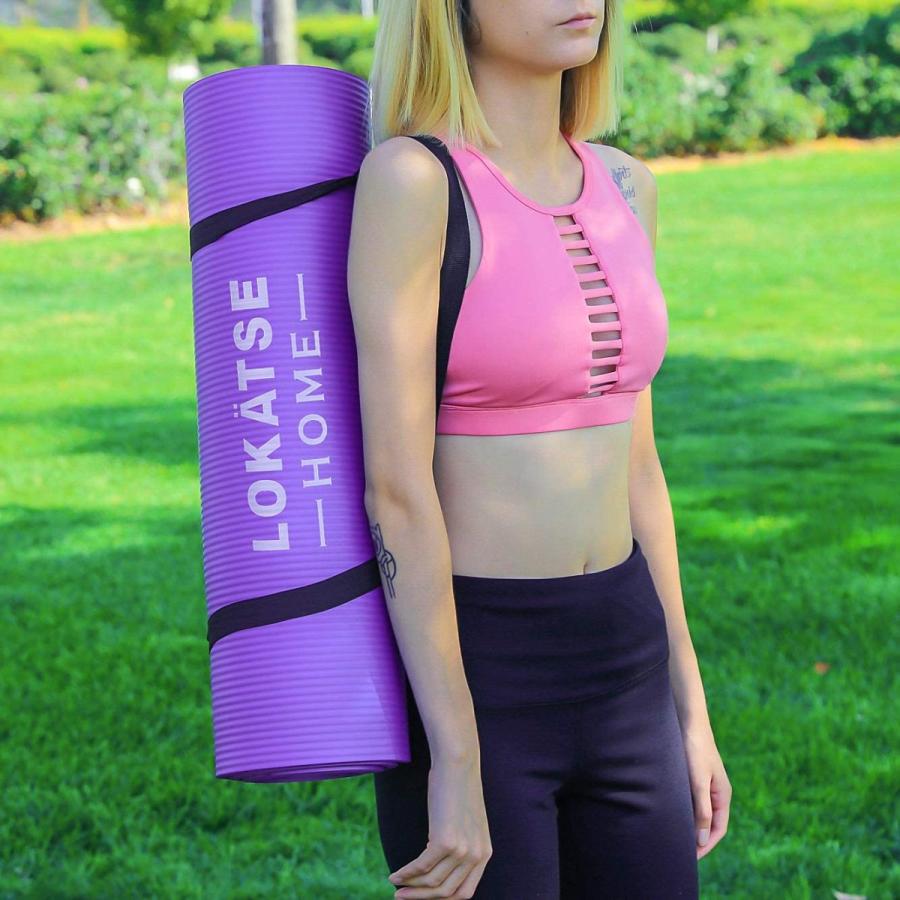 ヨガマット フィットネス LOKATSE HOME Thick NBR Yoga Mat High Density Non-Slip Exercise Mat with Carの画像