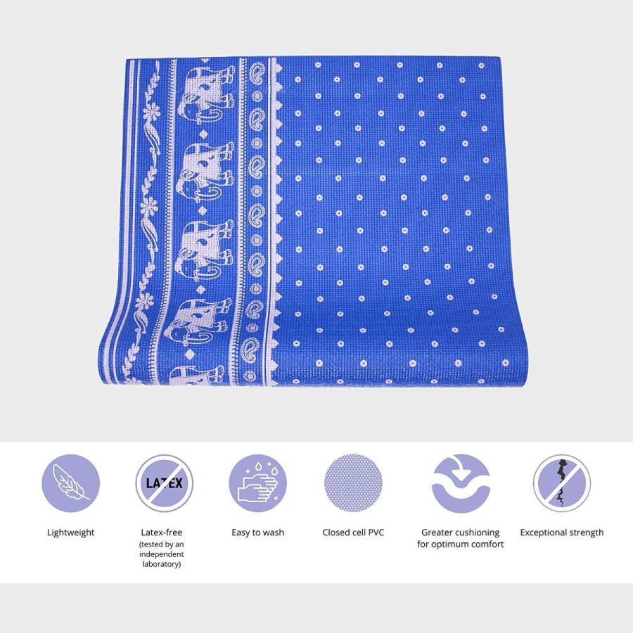 ヨガマット フィットネス 108 Yogi Mat by Wai Lana (Color: Sandalwood, Blue) - 1/8 inch Thick, Non-slの画像