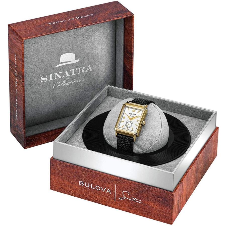 腕時計 ブローバ メンズ 97A158 Bulova Men's Frank Sinatra My Way Leather Strap Watch, Silver Tone Styの画像