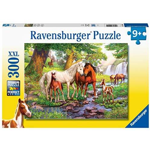 ジグソーパズル 海外製 300ピース XXL 川辺の野生の馬 サイズ約49x36センチ ペット・動物 Ravensburger