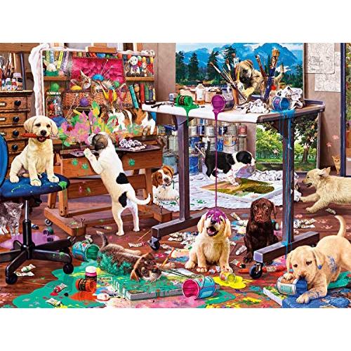 ジグソーパズル 海外製 アメリカ 17340 Buffalo Games - Steve Read - Painting Puppies - 750 Piece J