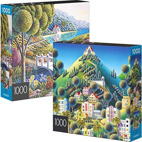 ジグソーパズル 海外製 アメリカ 6060839 2-Pack of 1000-Piece Jigsaw Puzzles， Daffodils and Hidden