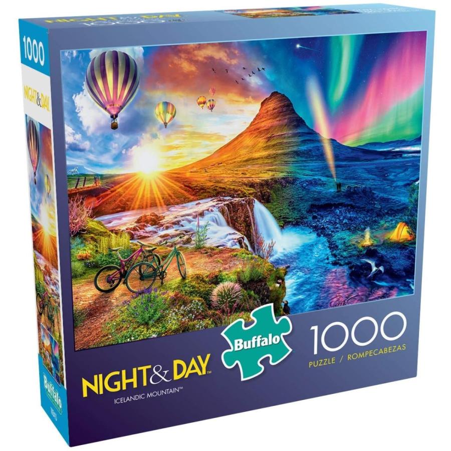 ジグソーパズル 海外製 1000ピース ナイト\u0026デイコレクション アイスランドの山 サイズ約68x50センの画像