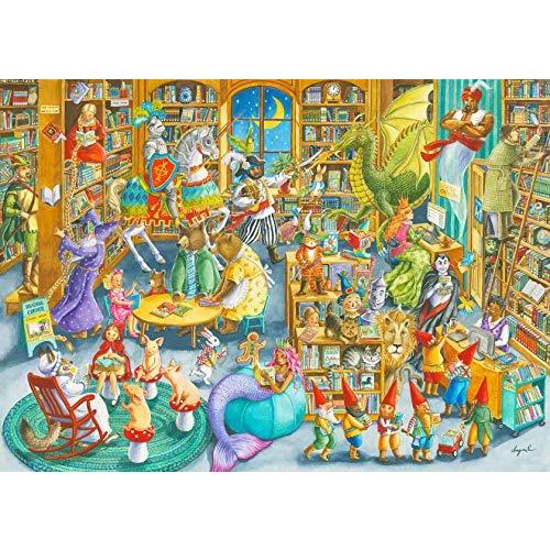 ジグソーパズル 海外製 1000ピース 真夜中の図書館 約70x50センチ 絵画
