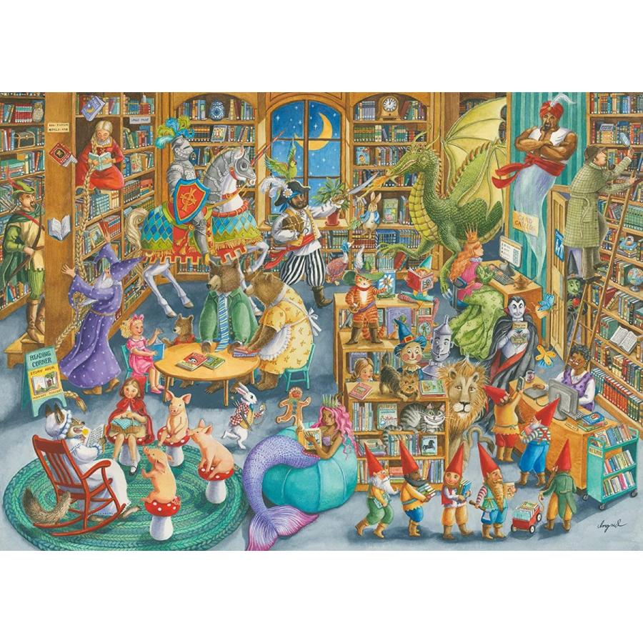 ジグソーパズル 海外製 1000ピース 真夜中の図書館 約70x50センチ 絵画