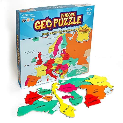 ジグソーパズル 海外製 アメリカ 4102371 GeoToys GeoPuzzle， Europe Jigsaw Puzzles， 58 Pc Geography
