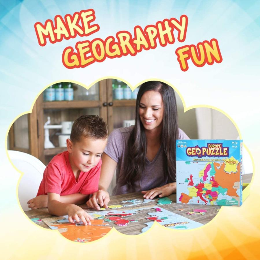 ジグソーパズル 海外製 アメリカ 4102371 GeoToys GeoPuzzle， Europe Jigsaw Puzzles， 58 Pc Geography_1